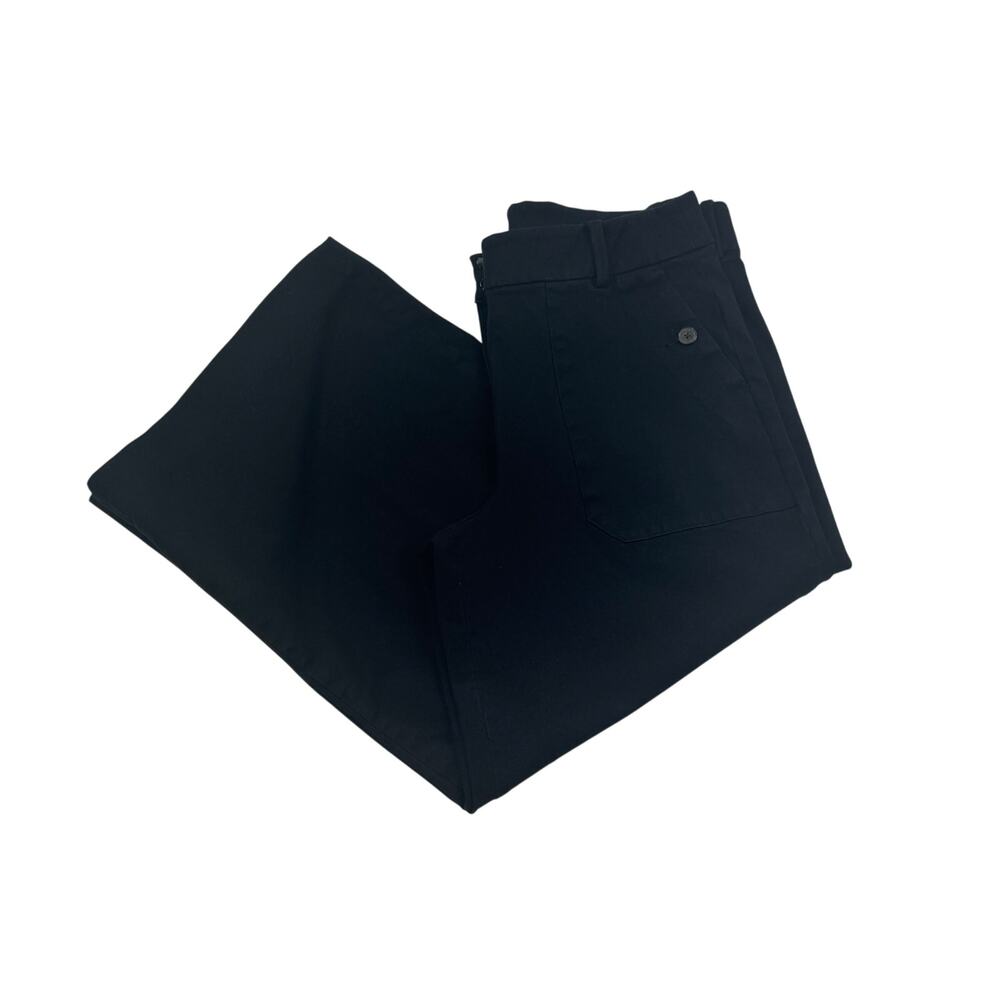 J. Crew Black Cotton Viscose Stretch Wide Leg Cropped Pants Women's Size 10